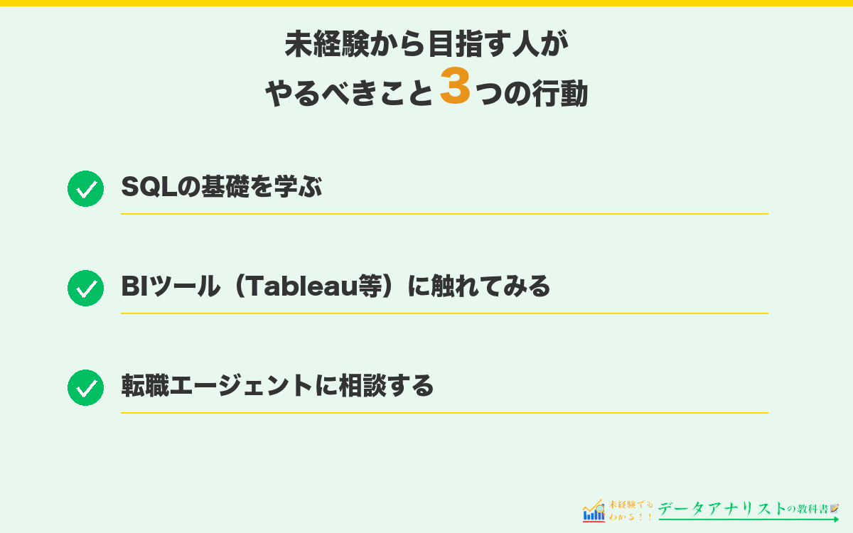 未経験からデータアナリストを目指す人がやるべきこと3選