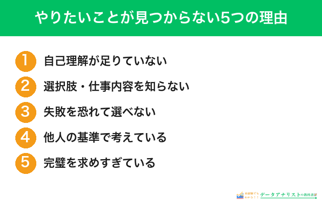 やりたいことが見つからない5つの理由